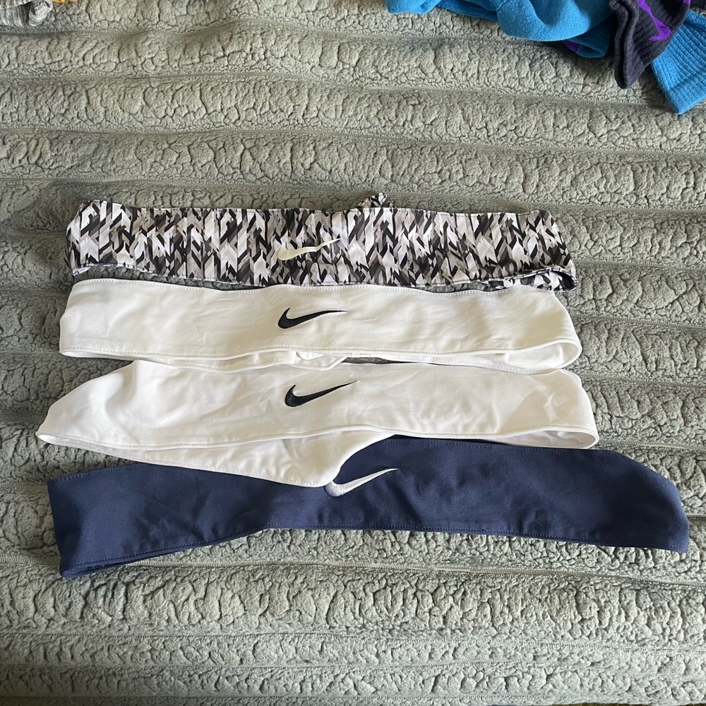Nike Women’s Tie Headbands in White, Navy, and Black